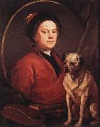 HOGARTH, William The Painter and his Pug f oil on canvas
